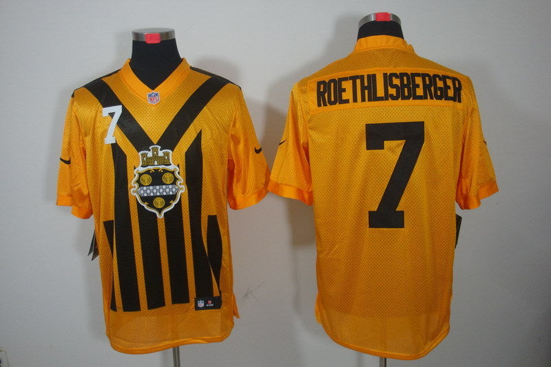 Men's Pittsburgh Steelers Ben Roethlisberger #7 Gold Player Game Jersey