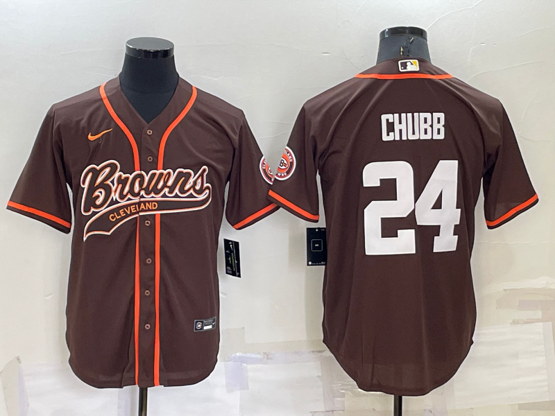 Men's Cleveland Browns Nick Chubb #24 Brown Game Jersey Joint Edition