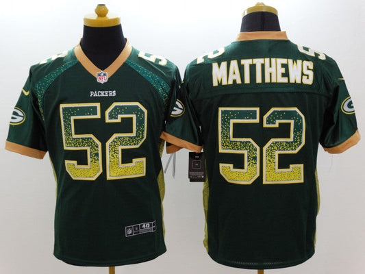 Men's Green Bay Packers Clay Matthews #52 Green Game Jersey