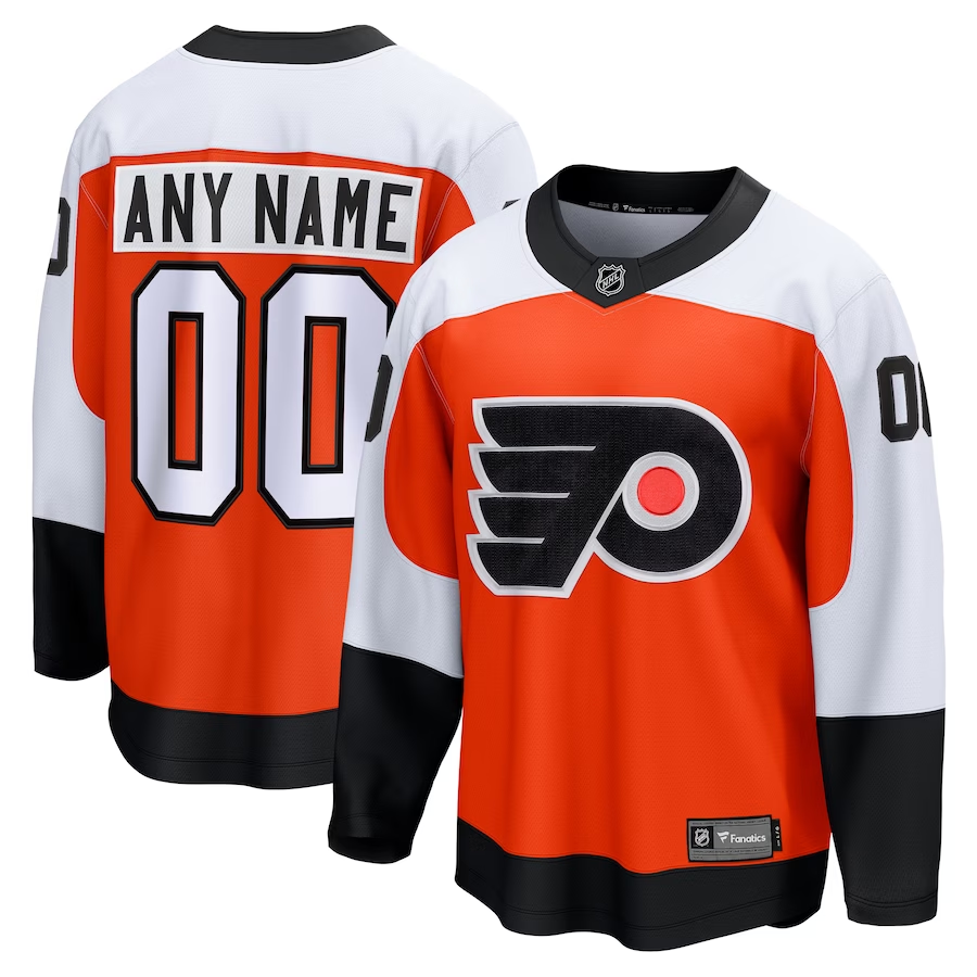 Men's Philadelphia Flyers Orange Custom Player Game Jersey