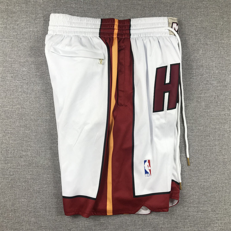 Men's Miami Heat White Pocket Shorts