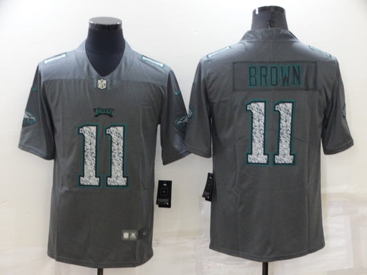 Men's Philadelphia Eagles A.J. Brown #11 Gray Game Player Jersey