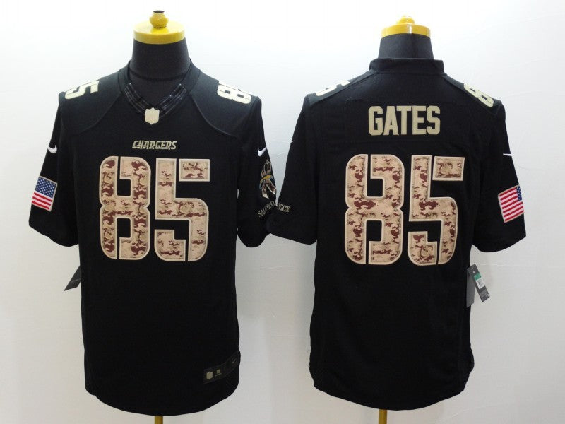 Men's Los Angeles Chargers Antonio Gates #85 Black Game Player Jersey