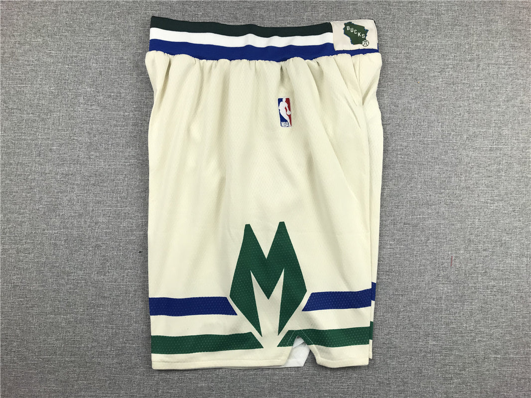 Men's Milwaukee Bucks White City Edition Basketball Shorts