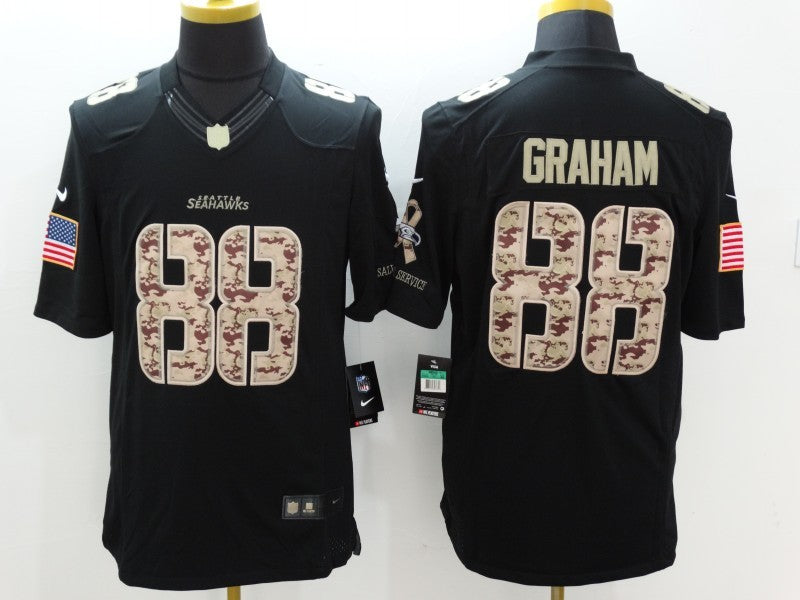 Men's Seattle Seahawks Jimmy Graham #88 Black Game Player Jersey