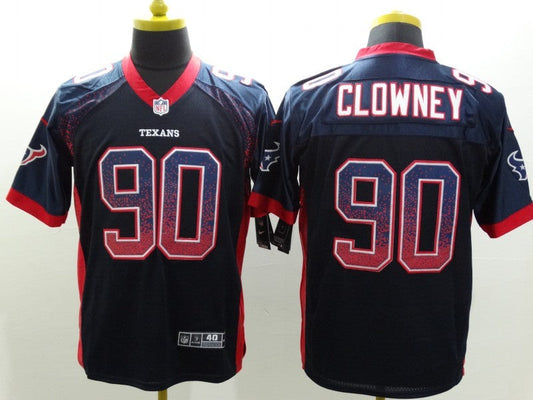 Men's Houston Texans Jadeveon Clowney #90 Navy Game Jersey