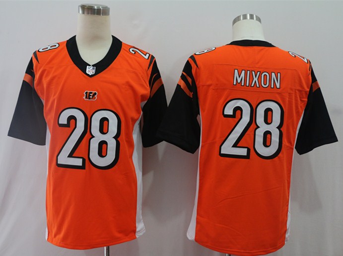 Men's Cincinnati Bengals Joe Mixon #28 Orange Game Jersey