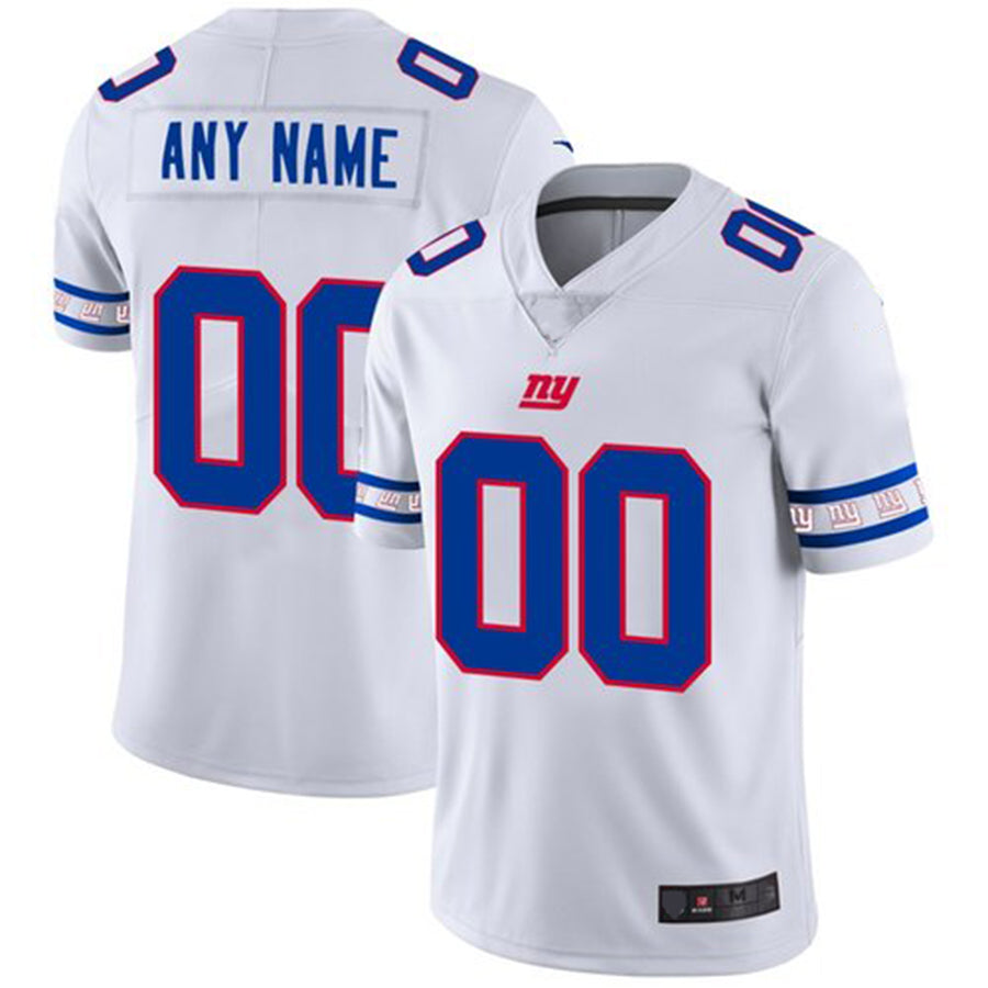 Custom New York Giants White Team Logo Vapor Limited Jersey Stitched American Football Jerseys