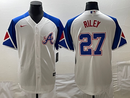 Men's Atlanta Braves Austin Riley Nike White 2023 City Connect Replica Player Jersey