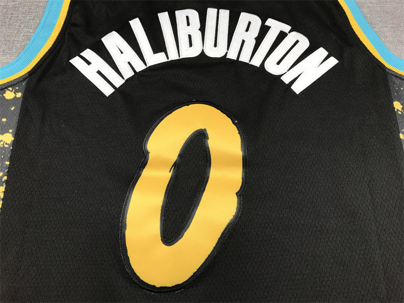 Men's Indiana Pacers Tyrese Haliburton #0 Black 2023/24 Swingman Jersey - City Edition