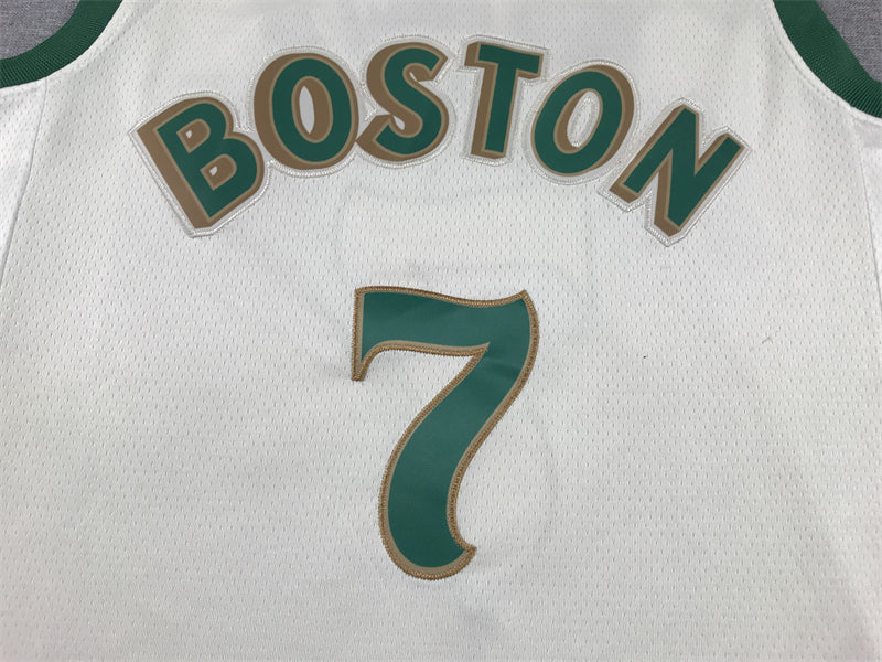 Men's Boston Celtics Jaylen Brown #7 White 2023/24 Swingman Jersey - City Edition