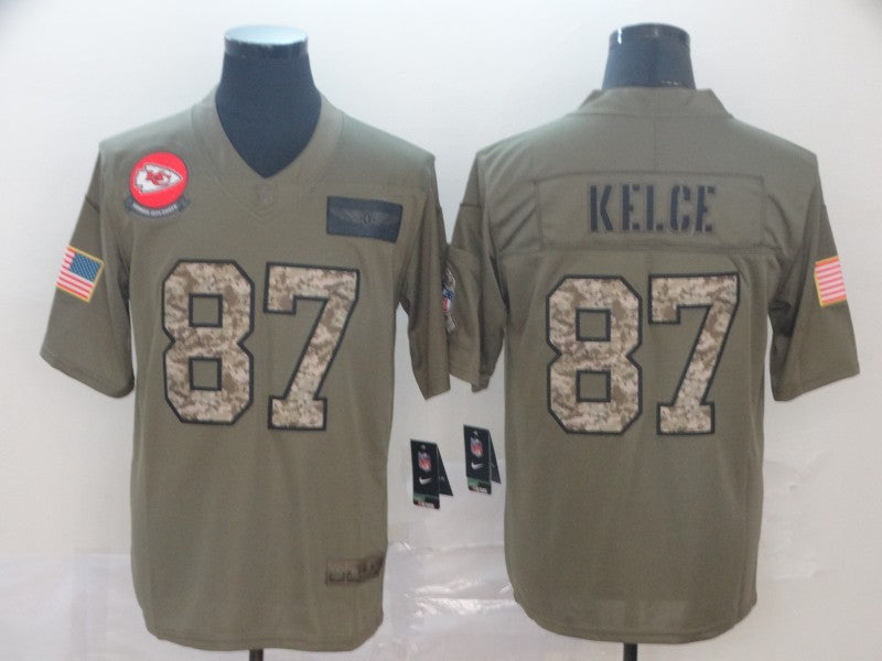 Men's Kansas City Chiefs Travis Kelce #87 Brown Game Player Jersey