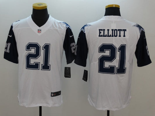 Men's Dallas Cowboys Ezekiel Elliott #21 White Game Jersey