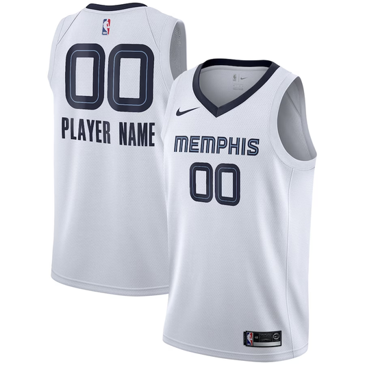 Men's Memphis Grizzlies White 2020/21 Swingman Custom Jersey - Association Edition