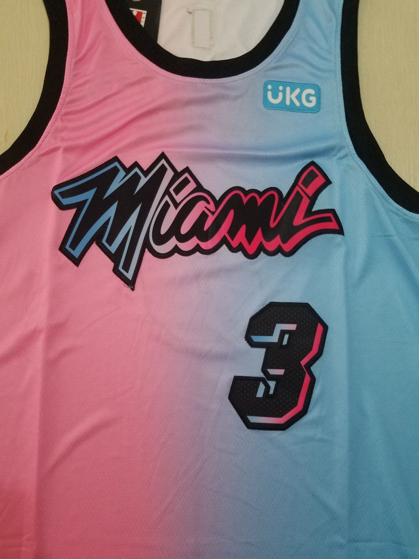 Men's Miami Heat Dwyane Wade #3 Pink/Blue Swingman Player Jersey