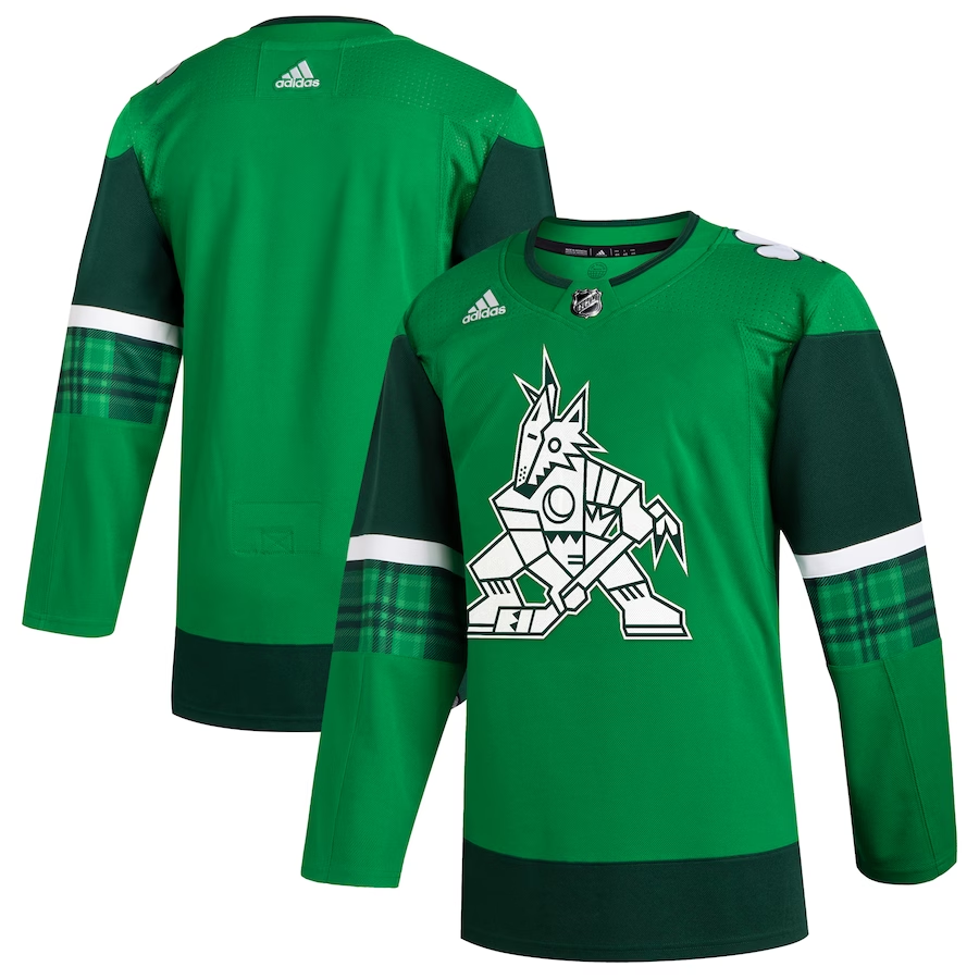 Men's Arizona Coyotes Kelly Green 2023 St. Patrick's Day Primegreen Authentic Blank Jersey