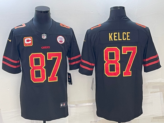 Men's Kansas City Chiefs Travis Kelce #87 Black Team Game Jersey