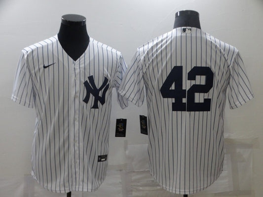 Men's New York Yankees Mariano Rivera #42 White Replica Player Name Jersey