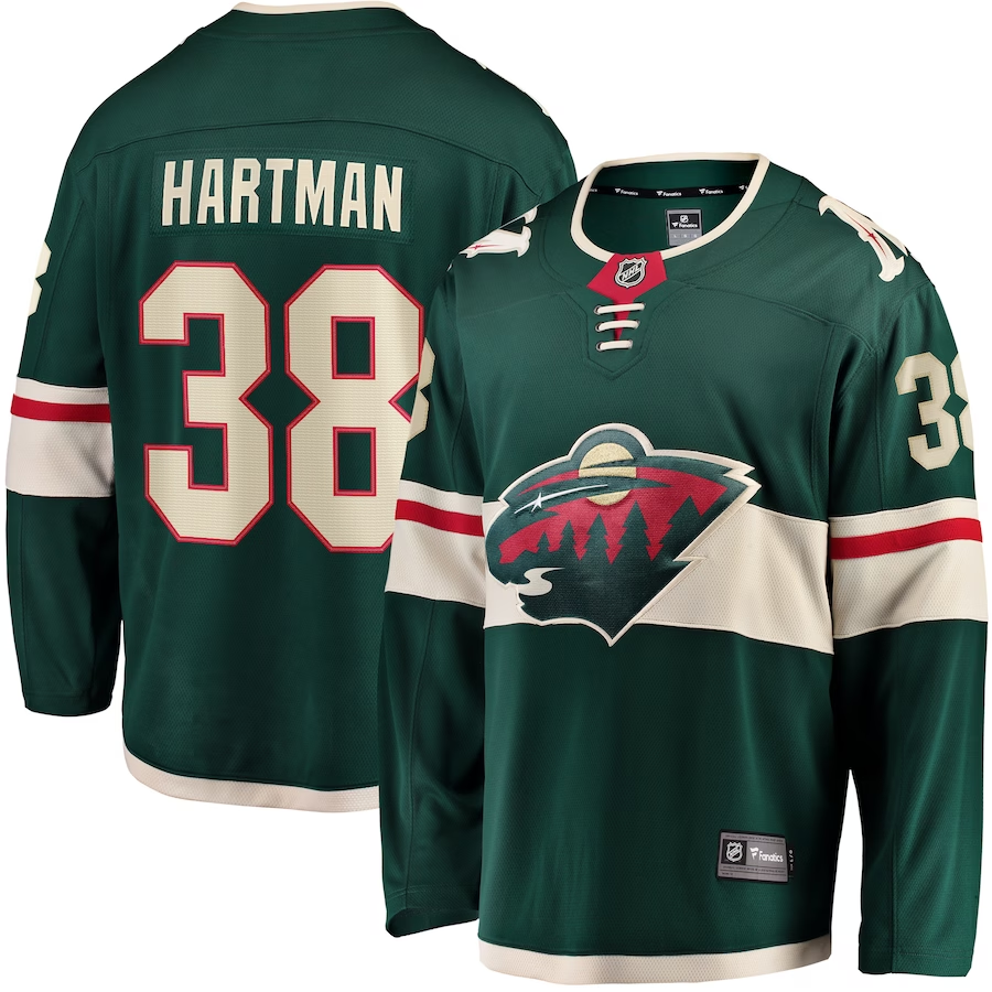 Men's Minnesota Wild Ryan Hartman #38 Green Home Breakaway Player Jersey