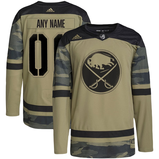 Men's Buffalo Sabres Camo Military Custom Player Jersey