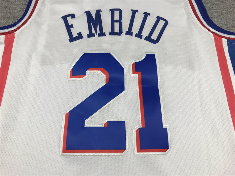 Men's Philadelphia 76ers Joel Embiid #21 White Swingman Jersey