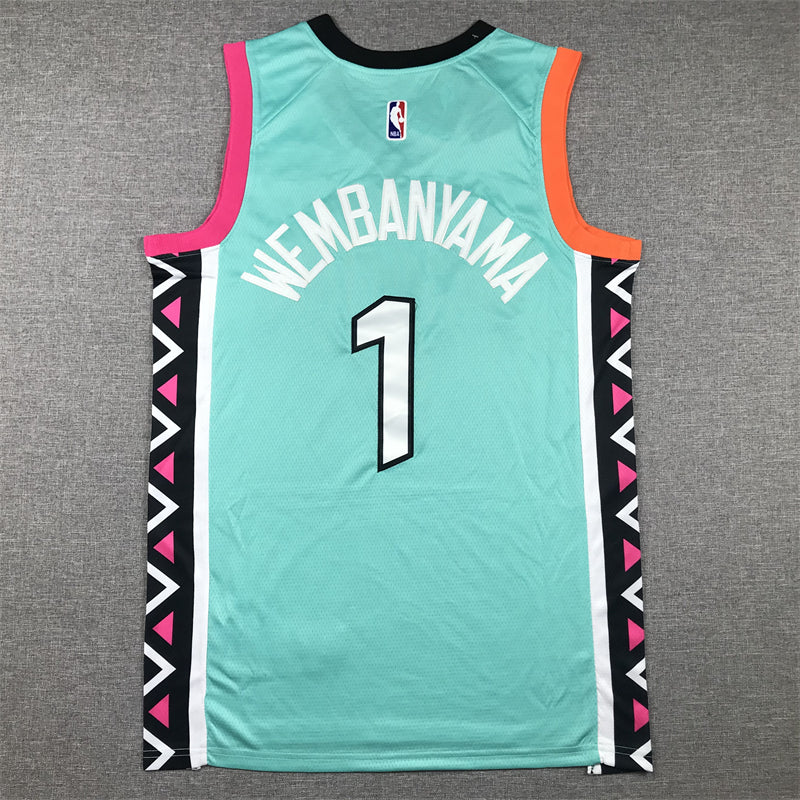 Men's San Antonio Spurs Victor Wembanyama #1 Turquoise 2022/23 Swingman Jersey - City Edition