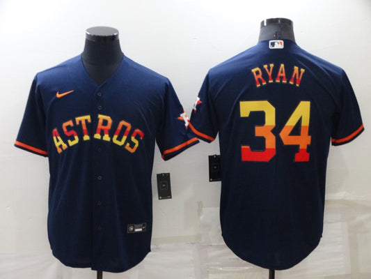 Men's Houston Astros Nolan Ryan #34 Navy Replica Player Jersey