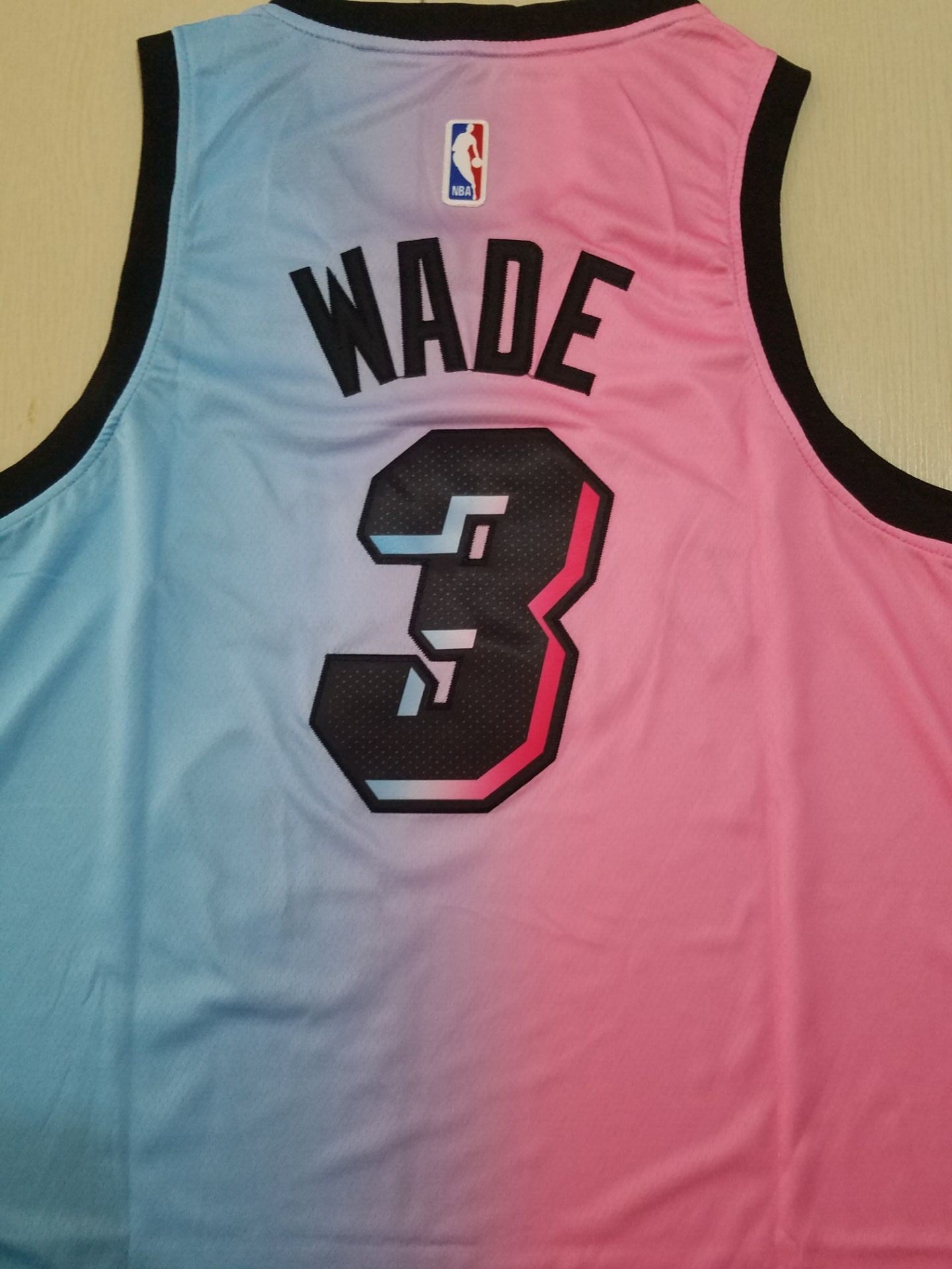 Men's Miami Heat Dwyane Wade #3 Pink/Blue Swingman Player Jersey