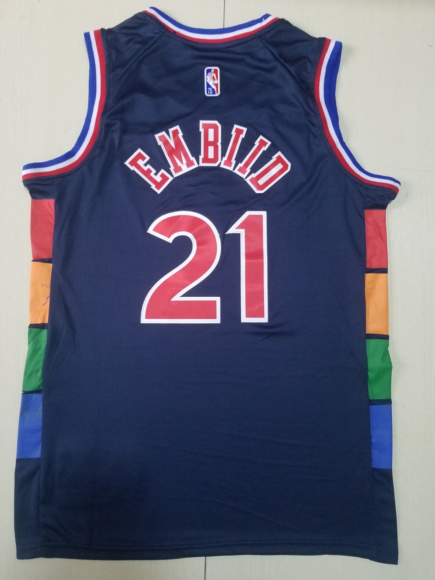 Men's Philadelphia 76ers Joel Embiid Navy 2021/22 Swingman Jersey - City Edition