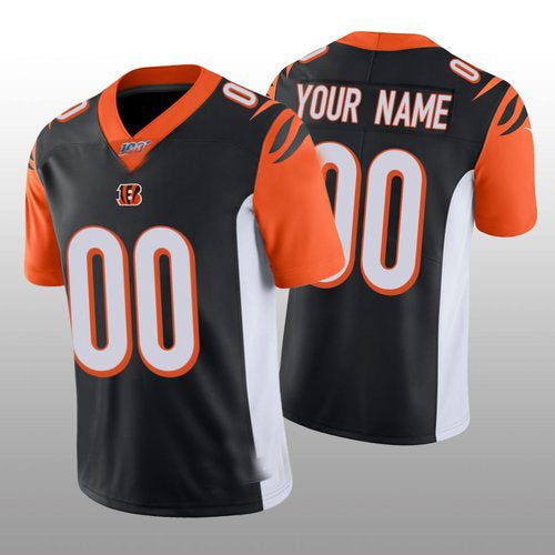 Custom Cincinnati Bengals Black Vapor Limited 100th Season Jersey Stitched American Football Jerseys