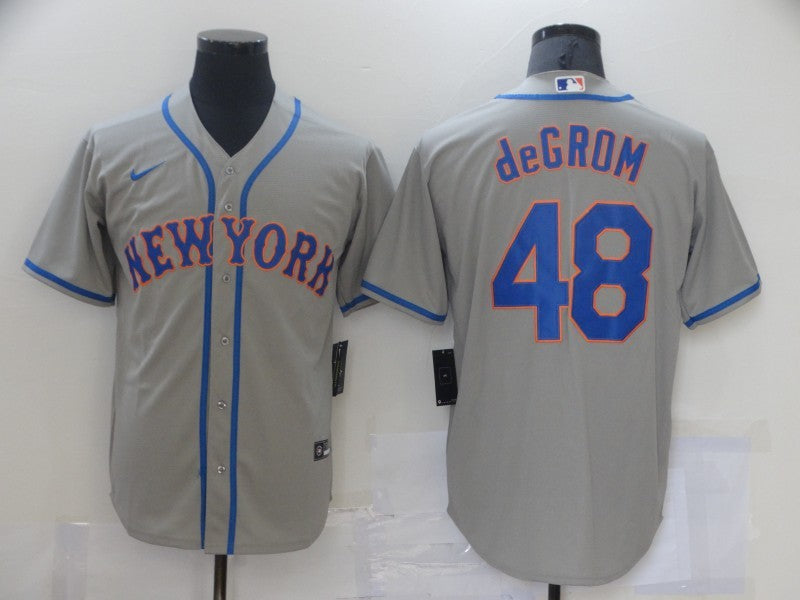 Men's New York Mets Jacob deGrom #48 Gray Replica Baseball Jersey