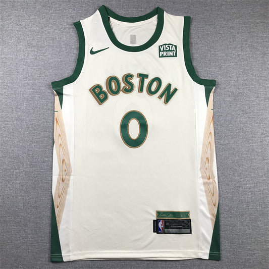 Men's Boston Celtics Jayson Tatum #0 White 2023/24 Swingman Jersey - City Edition