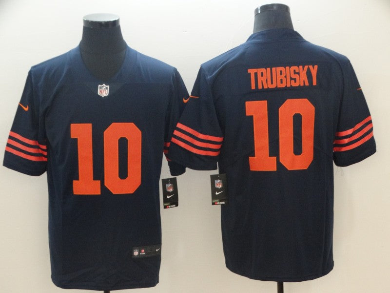 Men's Chicago Bears Mitch Trubisky #10 Navy Game Player Jersey