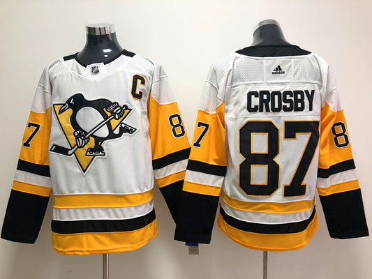 Men's Pittsburgh Penguins sidney crosby  #87 White Player Jersey