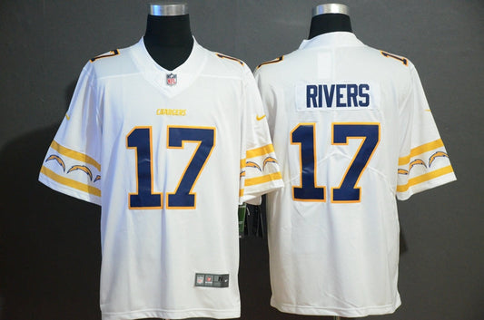 Men's Los Angeles Chargers Philip Rivers #17 White Game Player Jersey