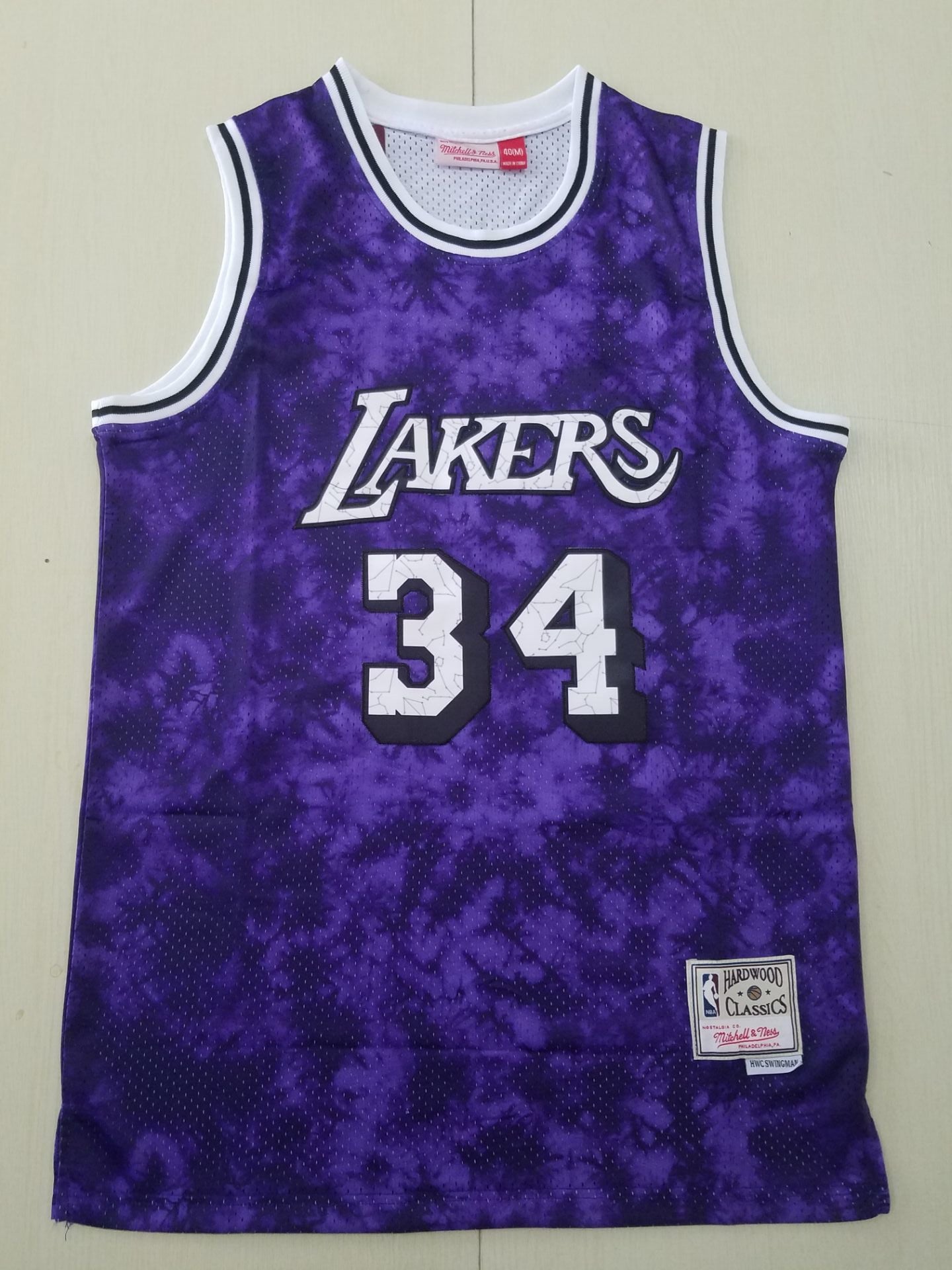 Men's Los Angeles Lakers Shaquille O'Neal #34 Purple Galaxy Swingman Jersey