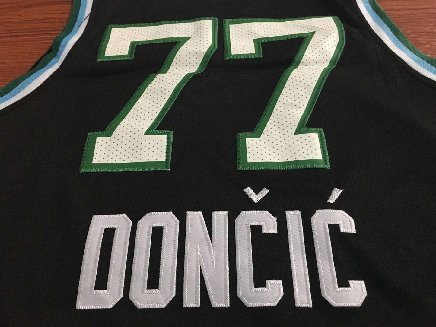 Men's Dallas Mavericks Luka Doncic #77 NBA Black Replica Jersey