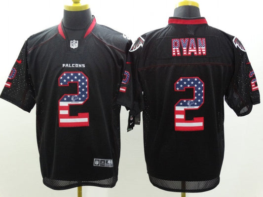 Men's Atlanta Falcons Matt Ryan #2 Black Player Game Jersey