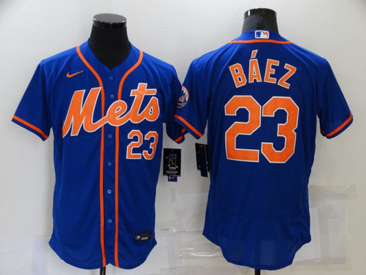 Men's New York Mets Javier Baez #23 Blue Replica Player Jersey