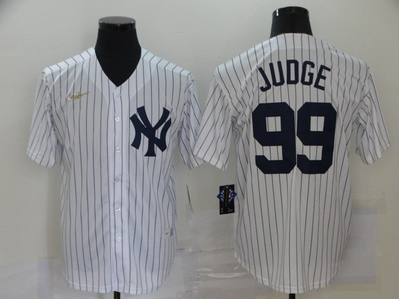 Men's New York Yankees Aaron Judge #99 White Player Jersey