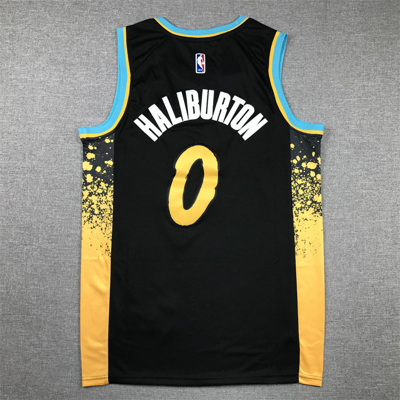 Men's Indiana Pacers Tyrese Haliburton #0 Black 2023/24 Swingman Jersey - City Edition