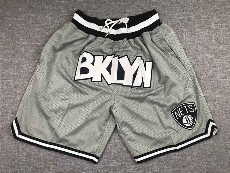 Men's Brooklyn Nets Gray Basketball Retro Shorts