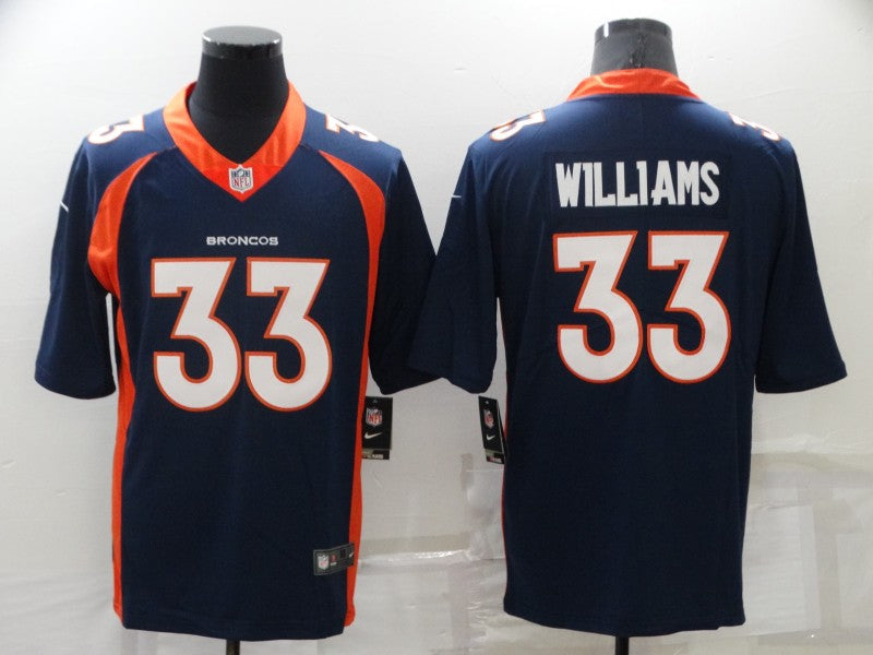 Men's Denver Broncos Javonte Williams #33 Navy Game Jersey