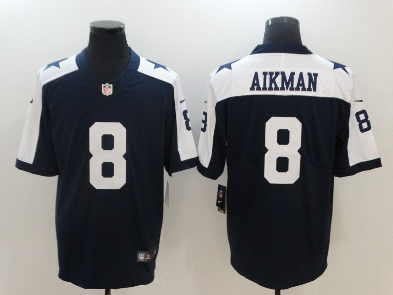 Men's Dallas Cowboys Troy Aikman #8 Navy Game Jersey