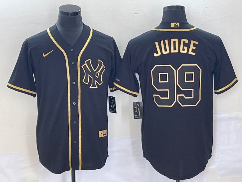 Men's New York Yankees Aaron Judge #99 Black Stitched Jersey