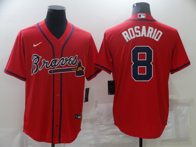 Men's Atlanta Braves Eddie Rosario #8 Red Replica Jersey