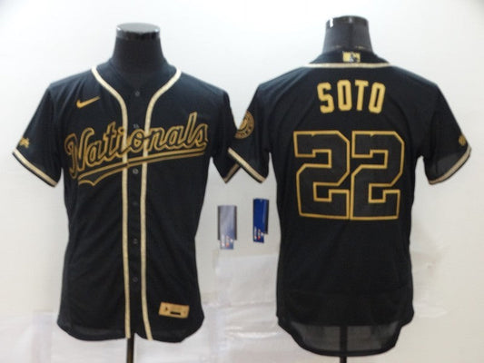 Men's Washington Nationals Juan Soto #22 Black Replica Baseball Jersey