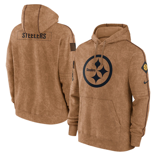 Men's Pittsburgh Steelers Brown 2023 Salute To Service Club Pullover Hoodie