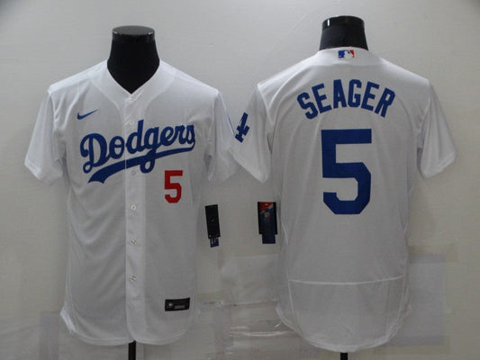 Men's Los Angeles Dodgers Corey Seager #5 White Replica Player Jersey