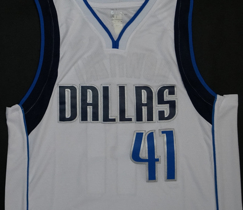 Men's Dallas Mavericks Dirk Nowitzki #41 NBA White Replica Swingman Jersey